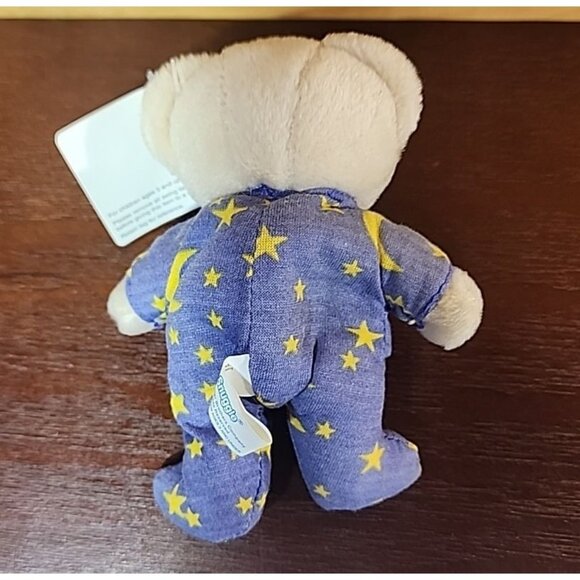 Vintage Snuggle Fabric 5" Teeny Bean Teddy Bear Plush 2001 Pajamas Oct 12 - Picture 3 of 7